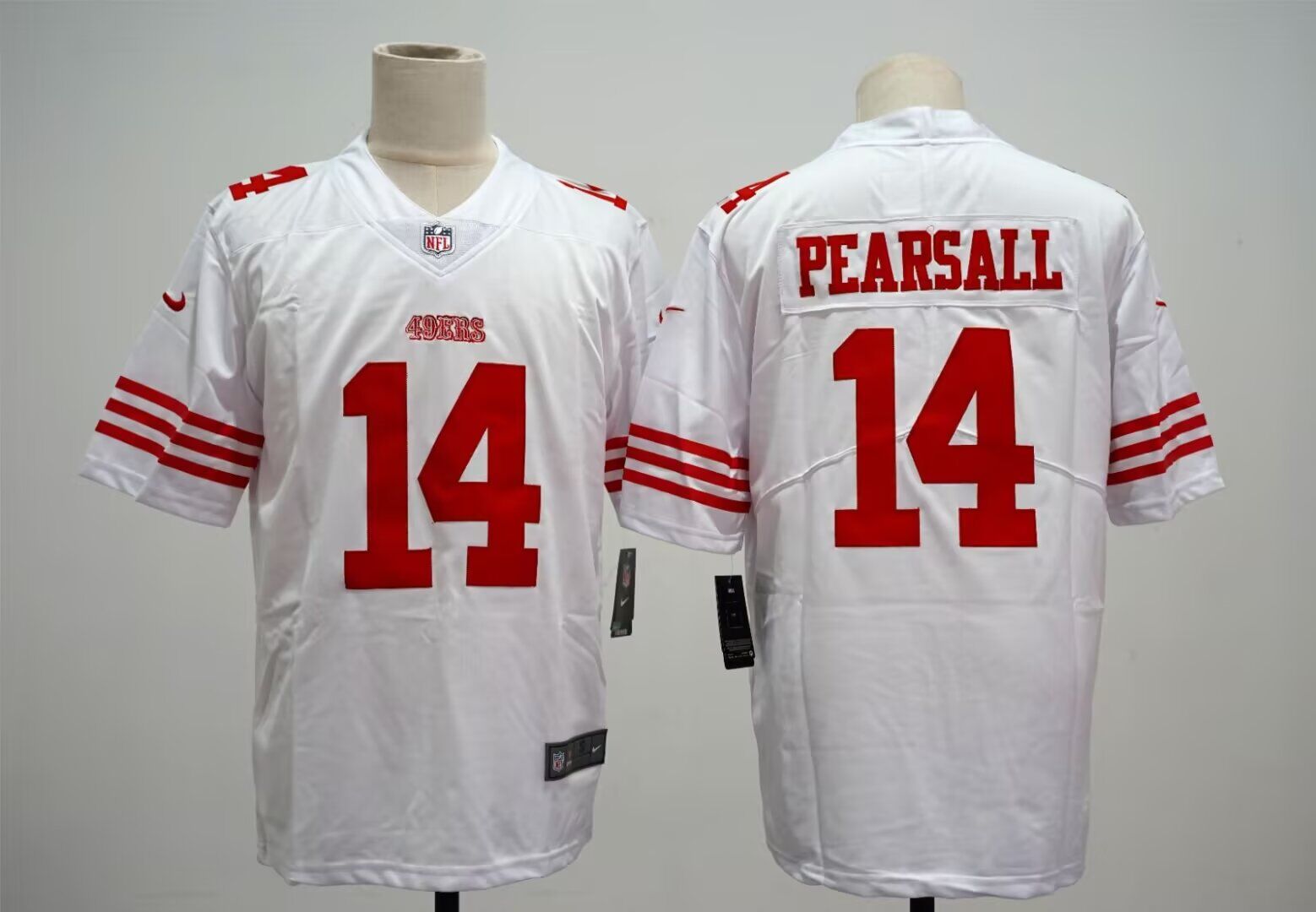 Men San Francisco 49ers #14 Pearsall white 2024 Nike Limited NFL Jersey style7->customized mlb jersey->Custom Jersey